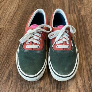 Vans Red and Green Canvas Sneakers